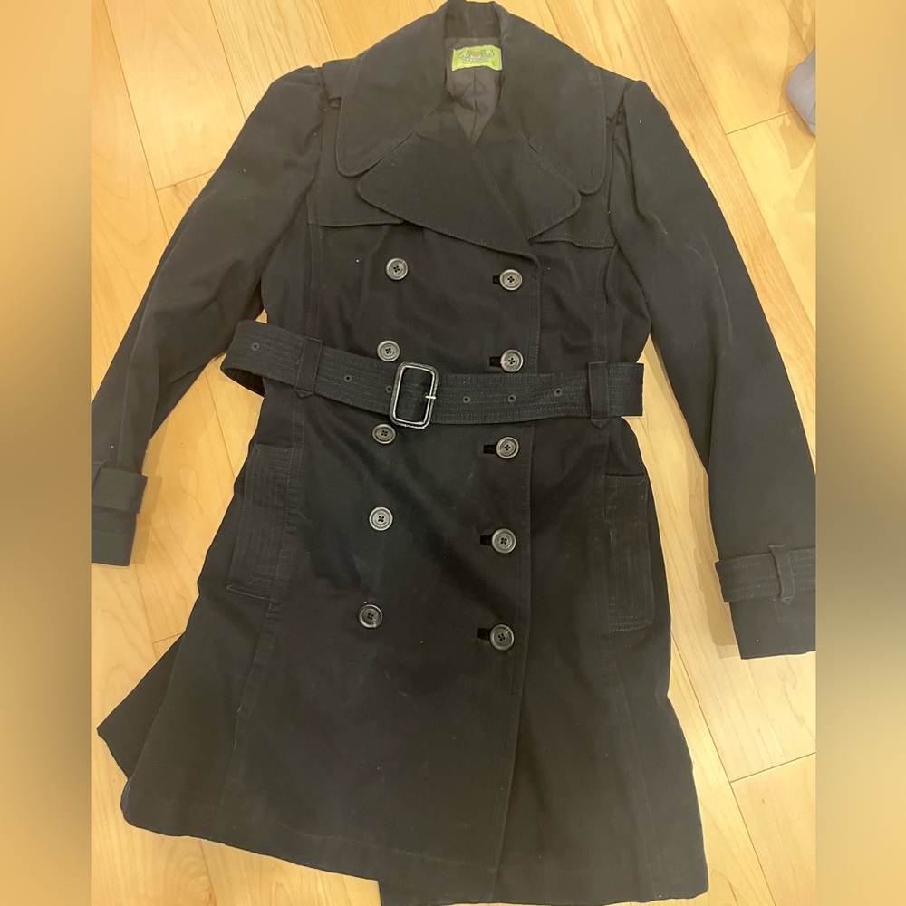 Juicy Couture Vintage Black Double-Breasted Women's Trench Coat